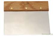 Скребок пекарский стальной с деревянной ручкой, для работы с тестом SN4101 (135х121)