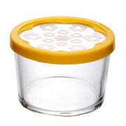 Банка стеклянная с крышкой для хранения закваски (жёлтая крышка) / 220 мл