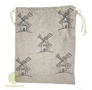 Мешок для хлеба (двойной) из небелёного льна / 40 х 30 см