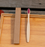 Бамбуковая зубная щётка c плоской ручкой детская (цвет фиолетовый) / арт.1679-3