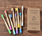 Бамбуковая зубная щётка c круглой ручкой (детская, мягкая) зелёная / арт.1634-1